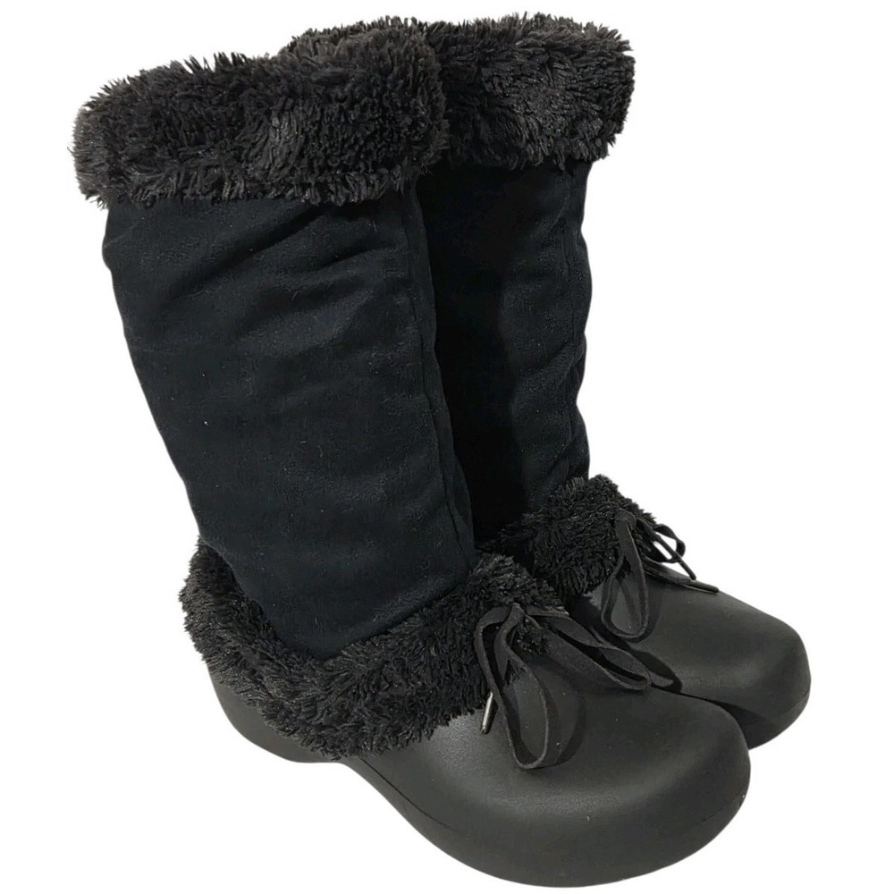 Croc Haley Faux Fur Black Boots